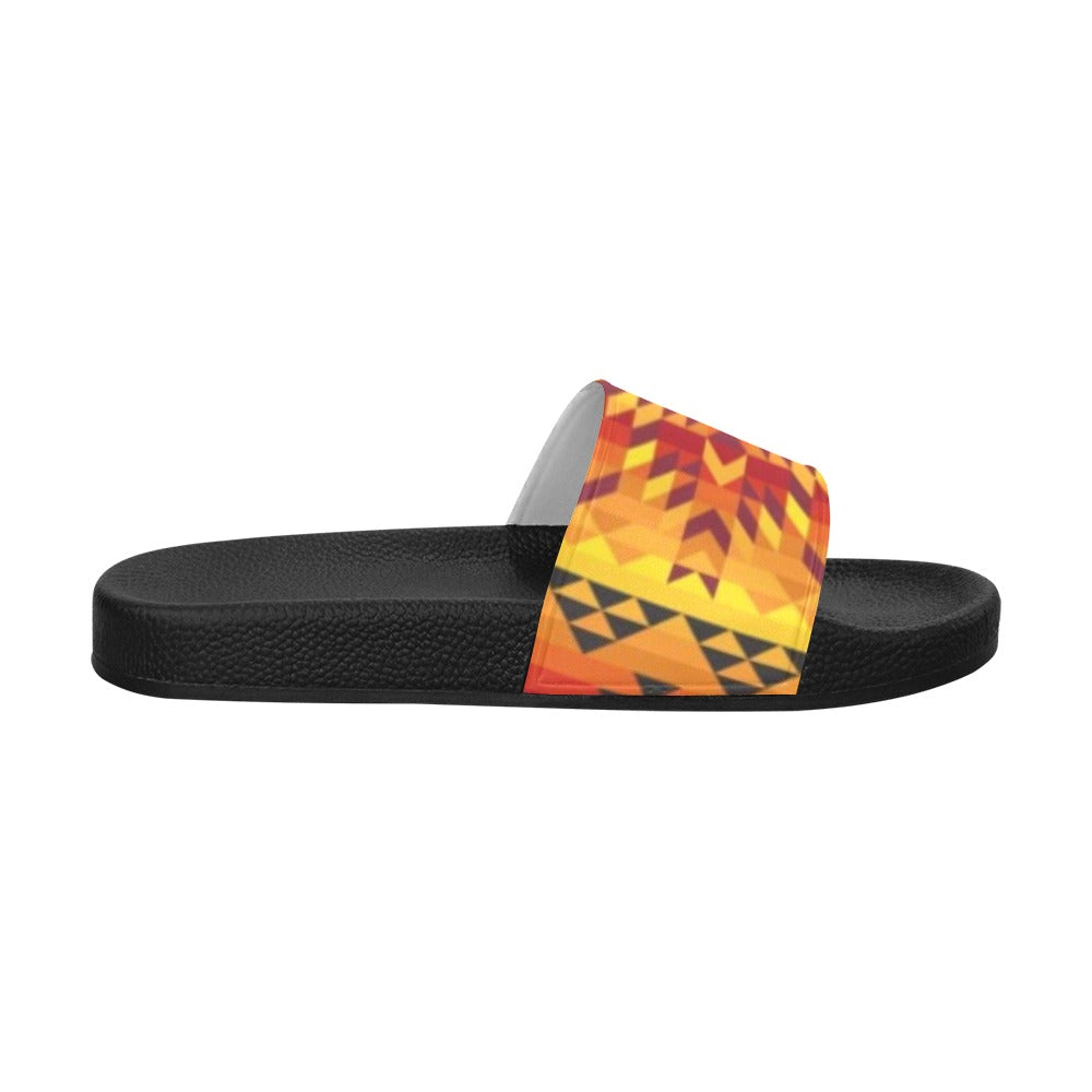 Desert Geo Yellow Red Men's Slide Sandals