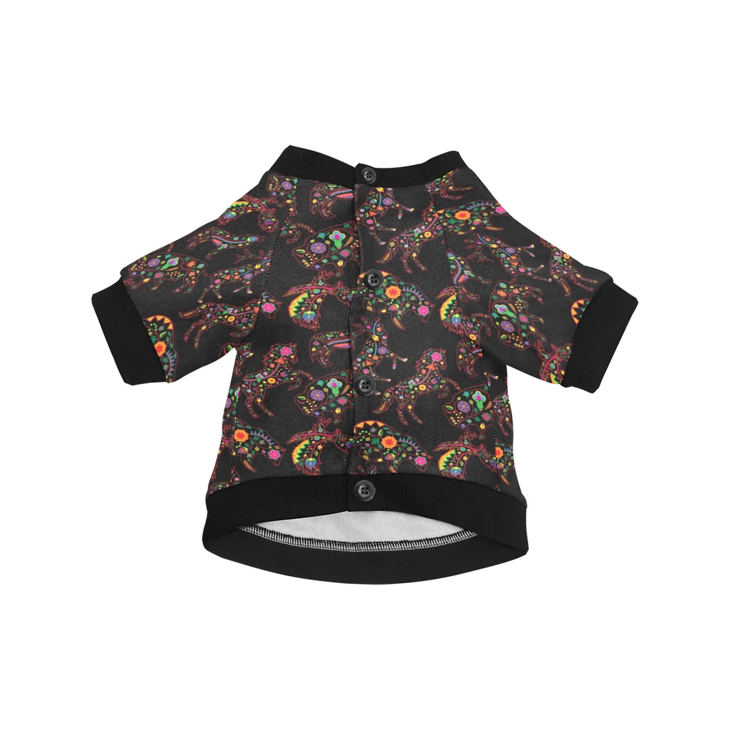 Neon Floral Animals Pet Dog Round Neck Shirt