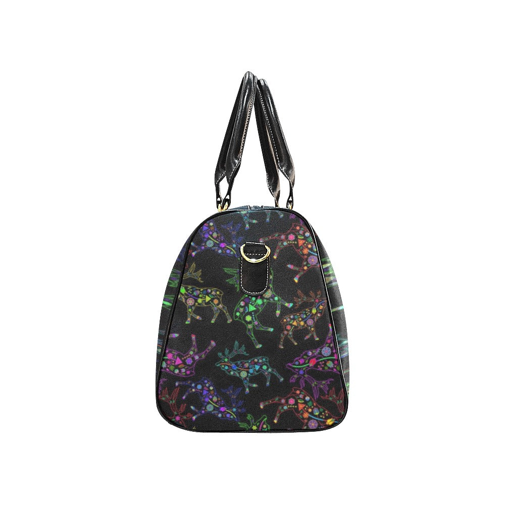 Neon Floral Elks New Waterproof Travel Bag/Small