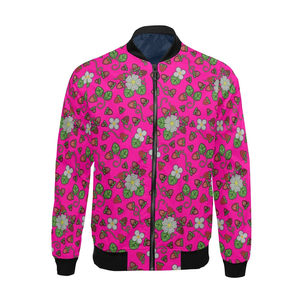 Strawberry Dreams Blush Bomber Jacket for Men