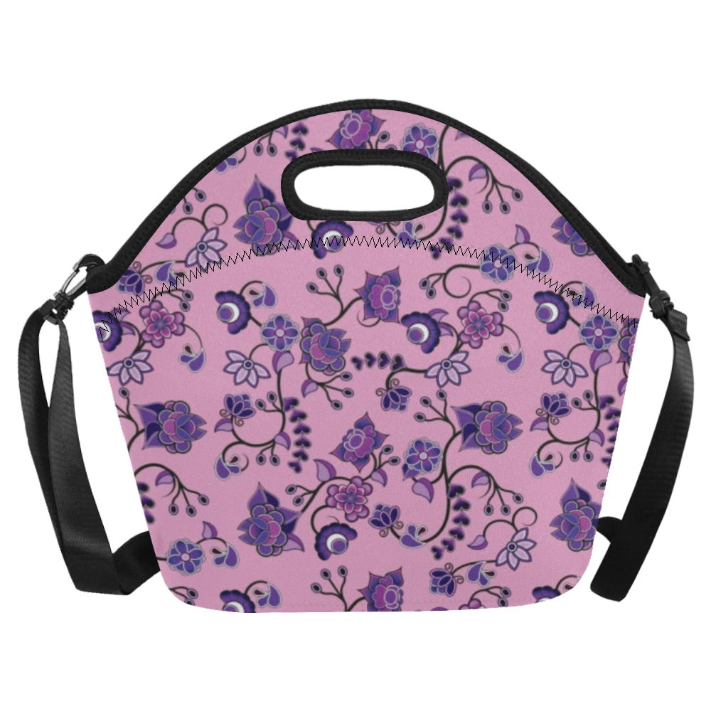 Purple Floral Amour Neoprene Lunch Bag/Large