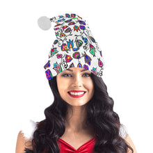 Load image into Gallery viewer, Indigenous Paisley White Santa Hat
