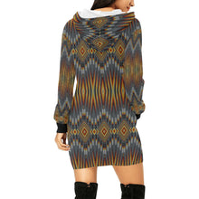 Load image into Gallery viewer, Fire Feather Grey Hoodie Dress
