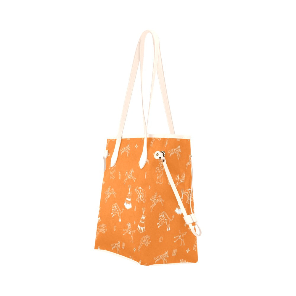 Ledger Dables Orange Clover Canvas Tote Bag