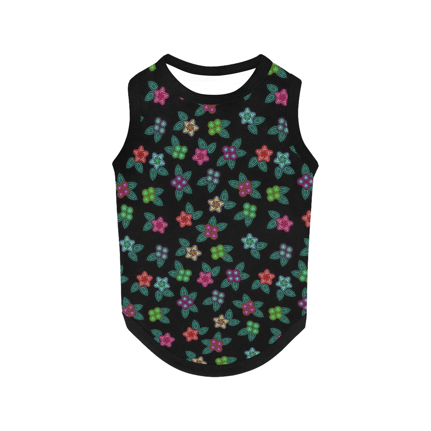 Berry Flowers Black Pet Tank Top