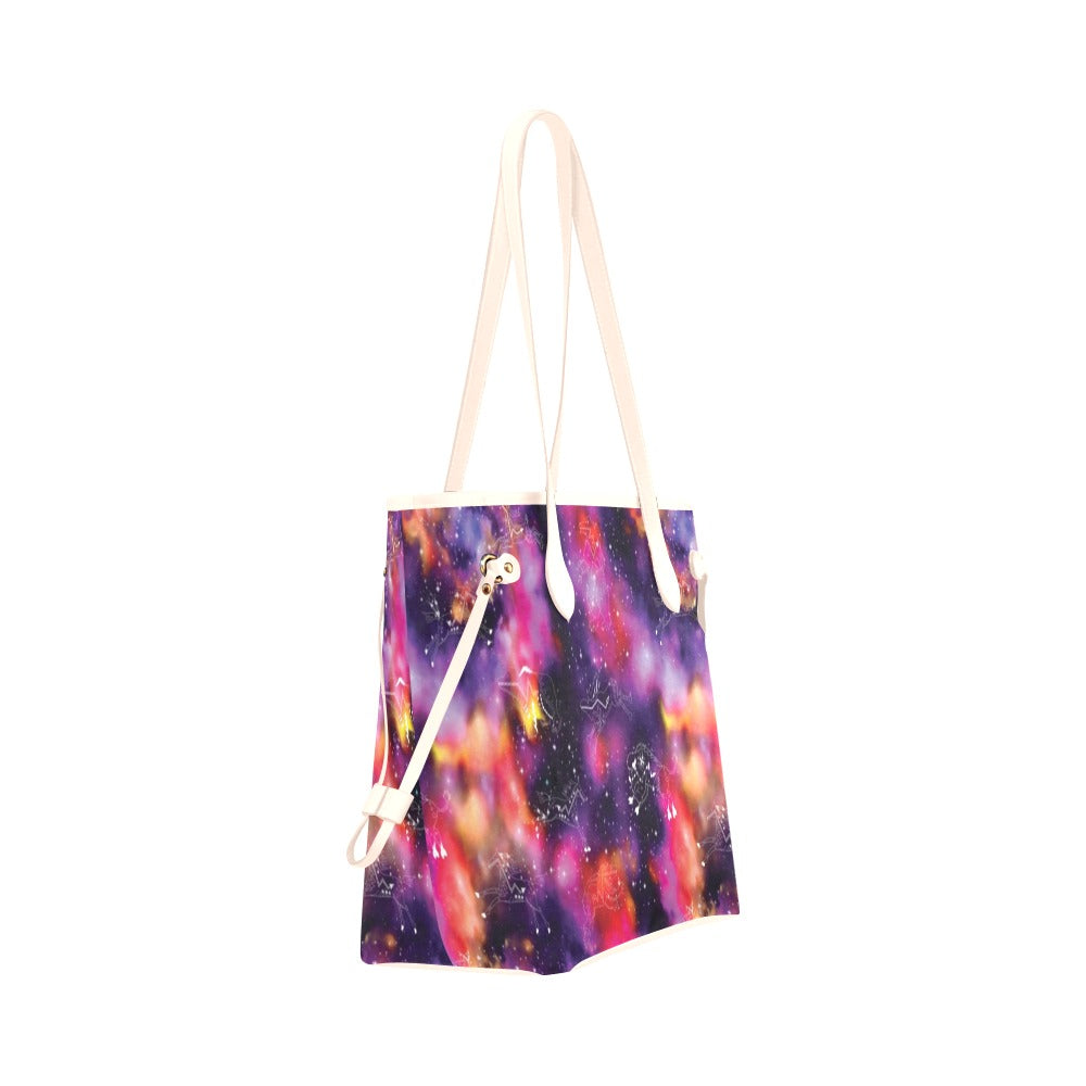 Animal Ancestors 9 Cosmic Swirl Purple and Red Clover Canvas Tote Bag