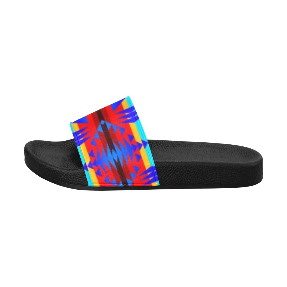 Between the Mountains Blue Slide Sandals