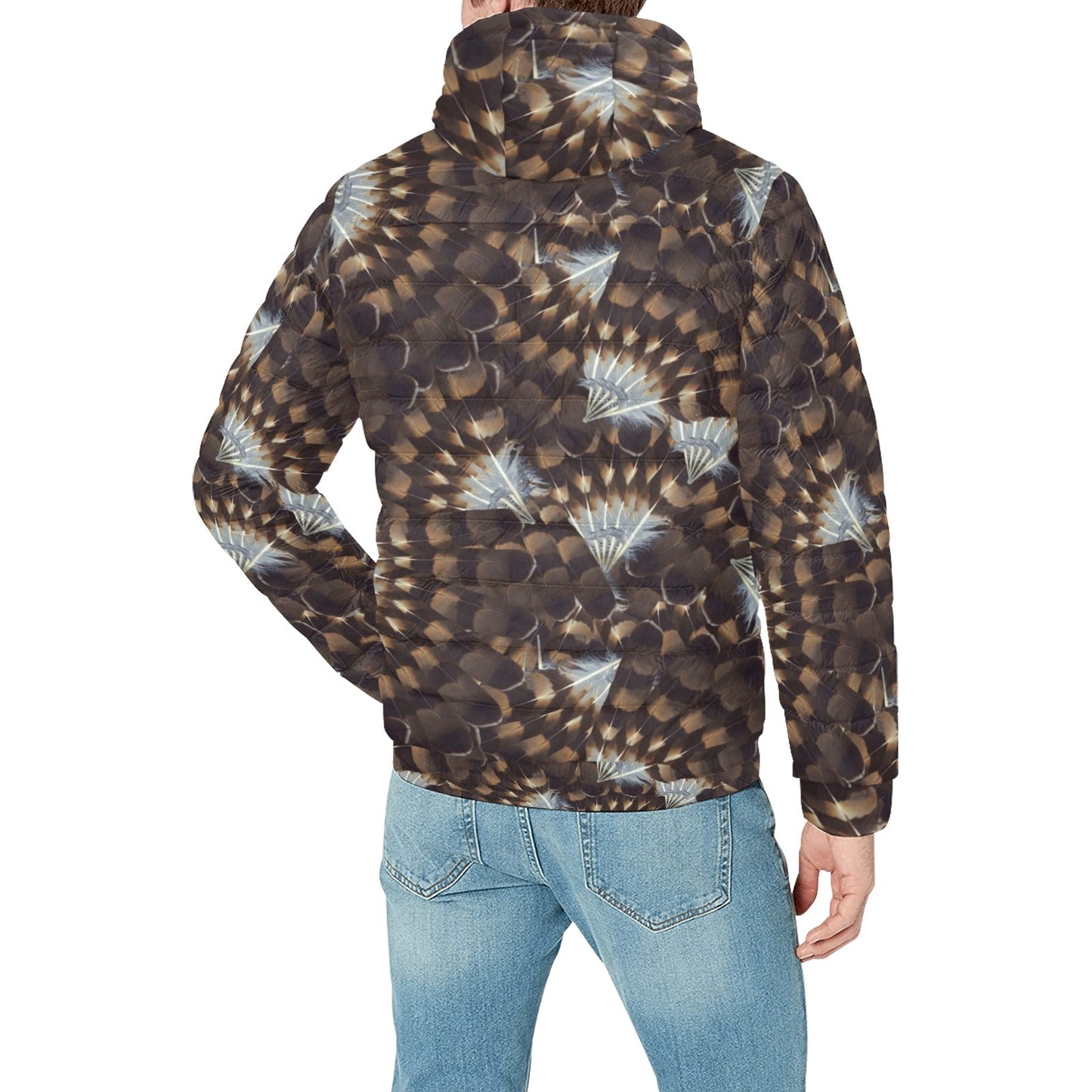 Hawk Feathers Men's Padded Hooded Jacket