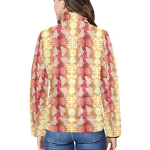 Load image into Gallery viewer, Butterfly and Roses on Geometric Women&#39;s Stand Collar Padded Jacket
