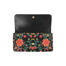 Load image into Gallery viewer, Floral Beadwork Six Bands Women&#39;s Trifold Wallet
