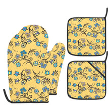 Load image into Gallery viewer, Blue Trio Tuscan Oven Mitt &amp; Pot Holder
