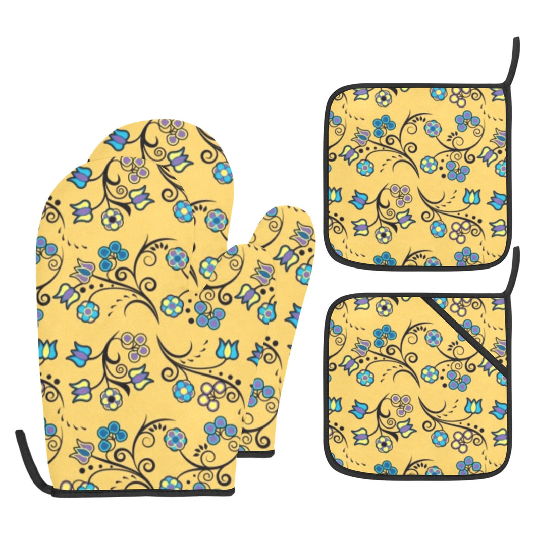 Blue Trio Tuscan Oven Mitt & Pot Holder