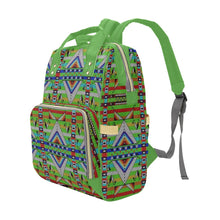 Load image into Gallery viewer, Medicine Blessing Lime Green Multi-Function Diaper Backpack/Diaper Bag
