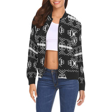 Load image into Gallery viewer, Sacred Trust Black Bomber Jacket for Women
