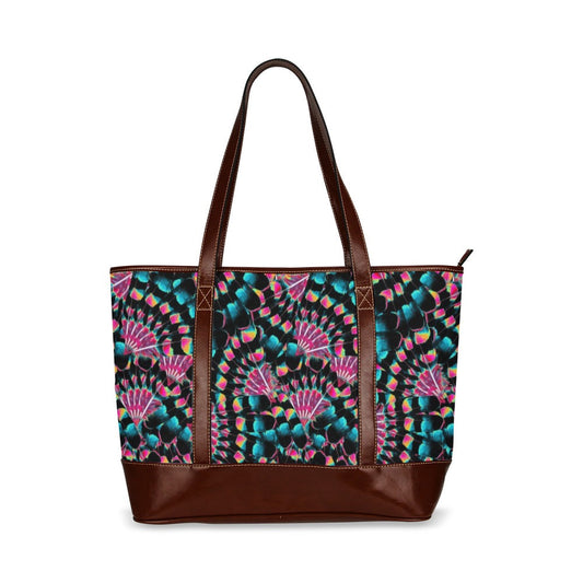 Hawk Feathers Heat Map Tote Handbag