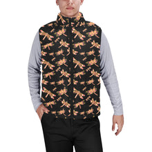 Load image into Gallery viewer, Gathering Yellow Black Men&#39;s Padded Vest Jacket
