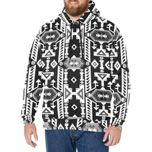 Load image into Gallery viewer, Chiefs Mountain Black and White Men&#39;s Long Sleeve Fleece Hoodie
