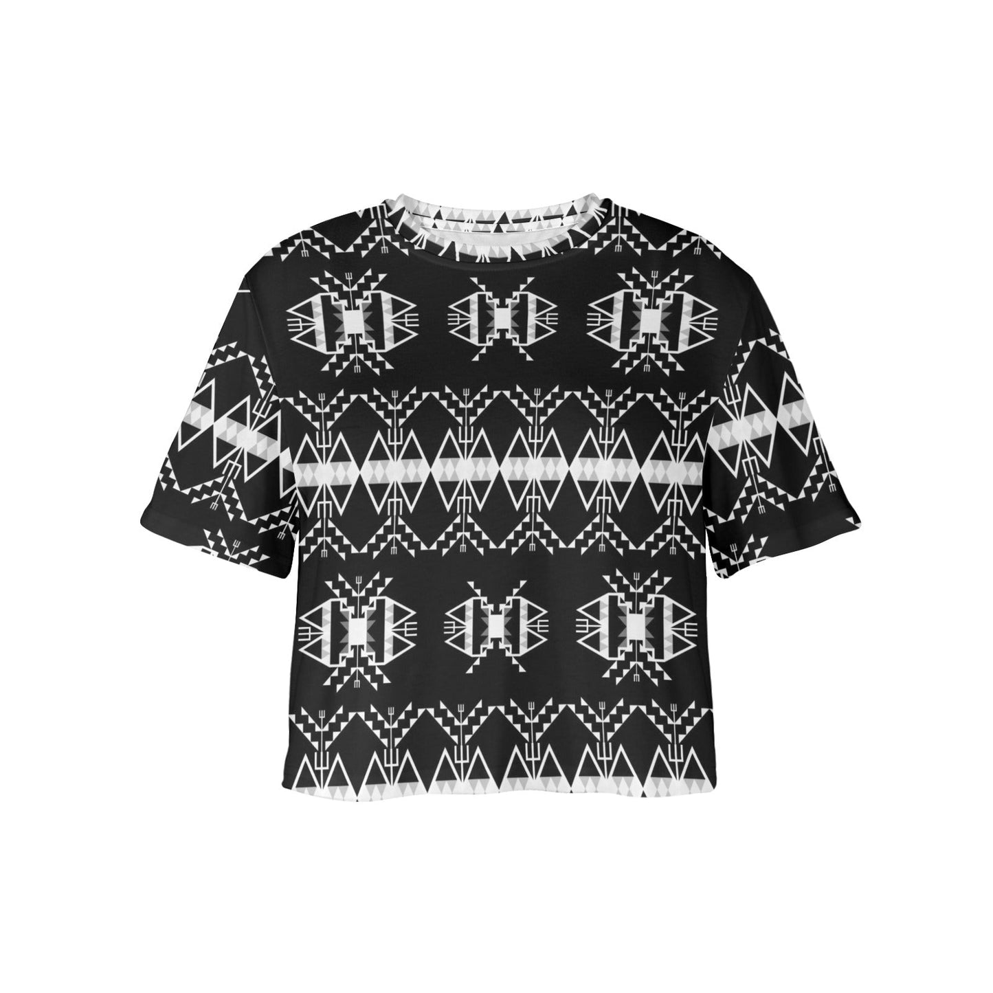 Sacred Trust Black and White Crop Top