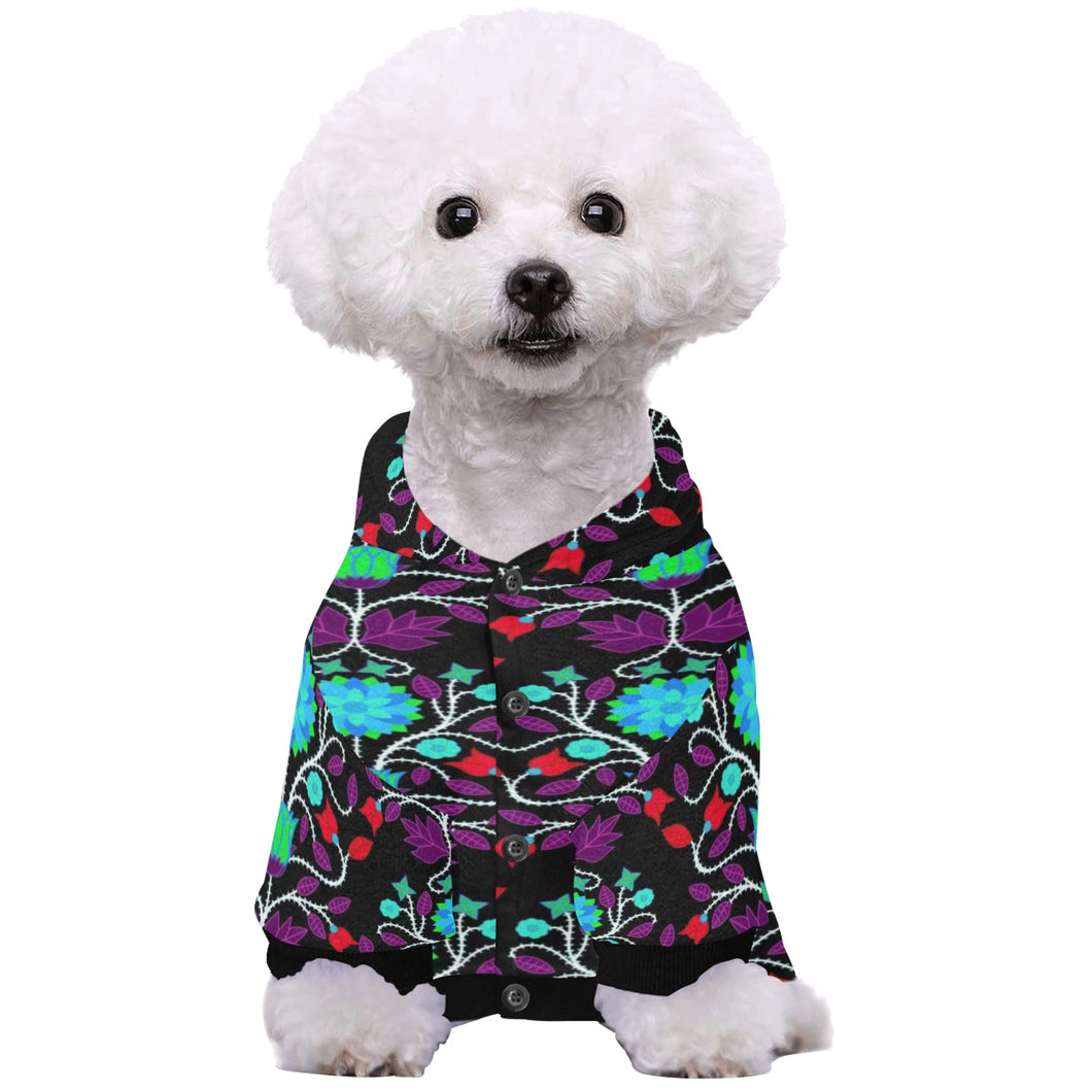 Floral Beadwork Four Clans Winter Pet Dog Hoodie