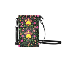 Load image into Gallery viewer, Floral Bearpaw Pink and Yellow Small Cell Phone Purse
