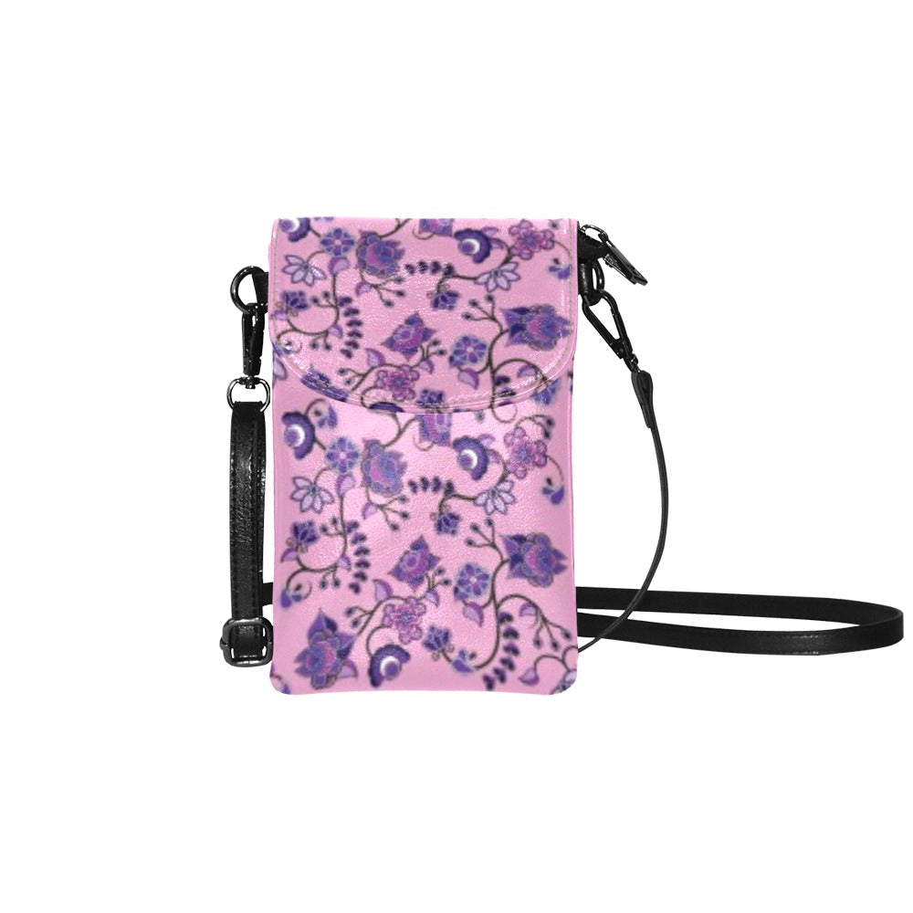 Purple Floral Amour Small Cell Phone Purse