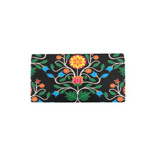 Load image into Gallery viewer, Floral Beadwork Four Clans Women&#39;s Trifold Wallet
