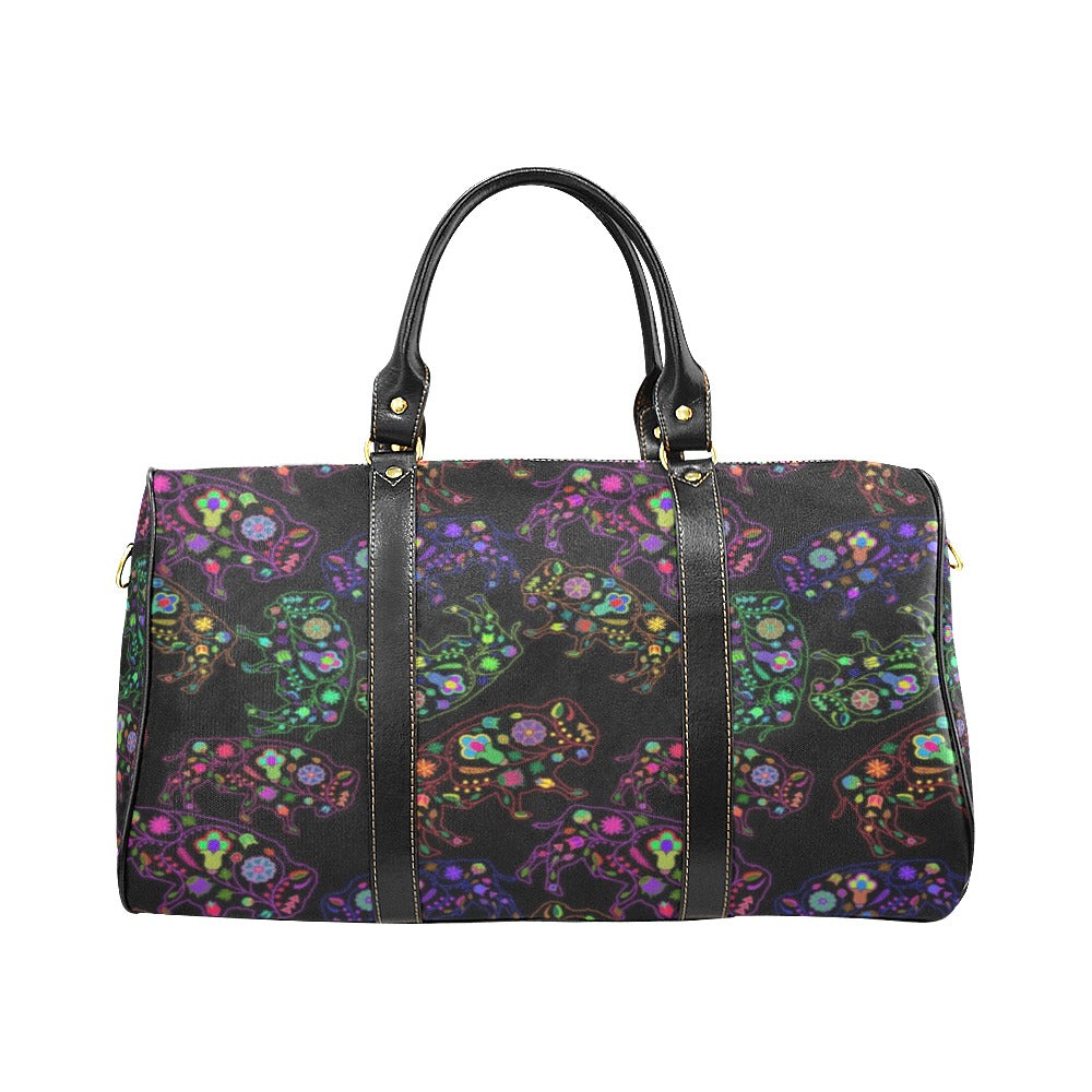 Neon Floral Buffalos New Waterproof Travel Bag/Small