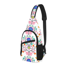 Load image into Gallery viewer, Floral Beadwork Four Clans White Chest Bag
