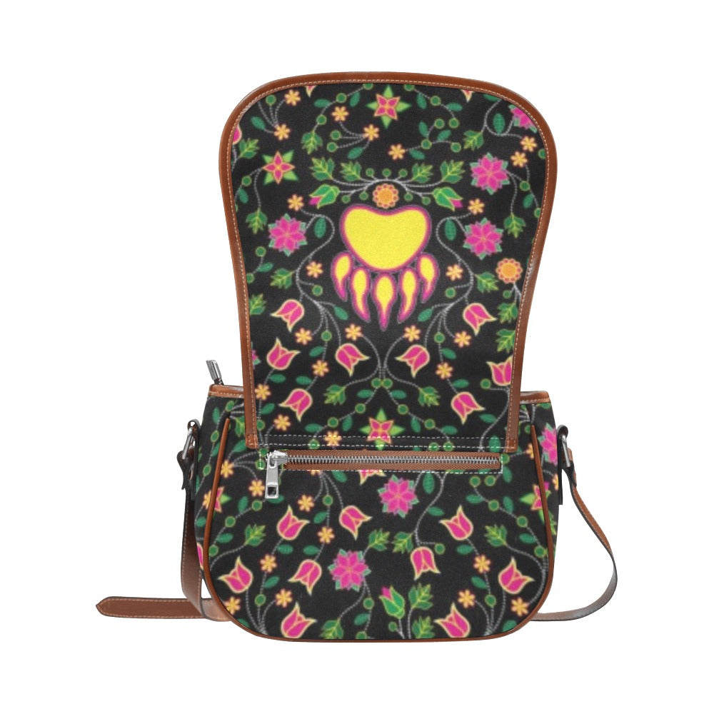 Floral Bearpaw Pink and Yellow Saddle Bag