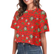 Load image into Gallery viewer, Strawberry Dreams Fire Crop Top
