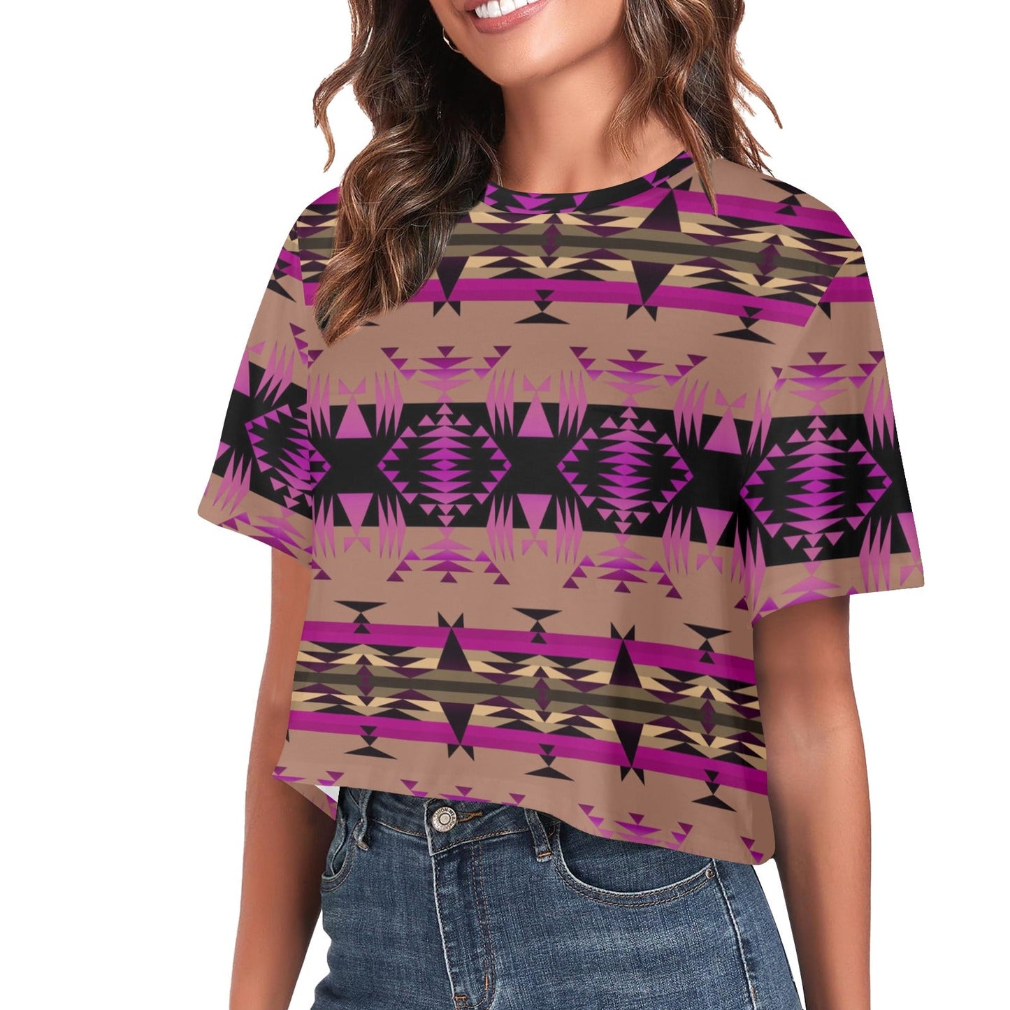 Between the Mountains Berry Crop Top