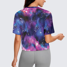 Load image into Gallery viewer, Animal Ancestors 1 Blue and Pink Crop Top
