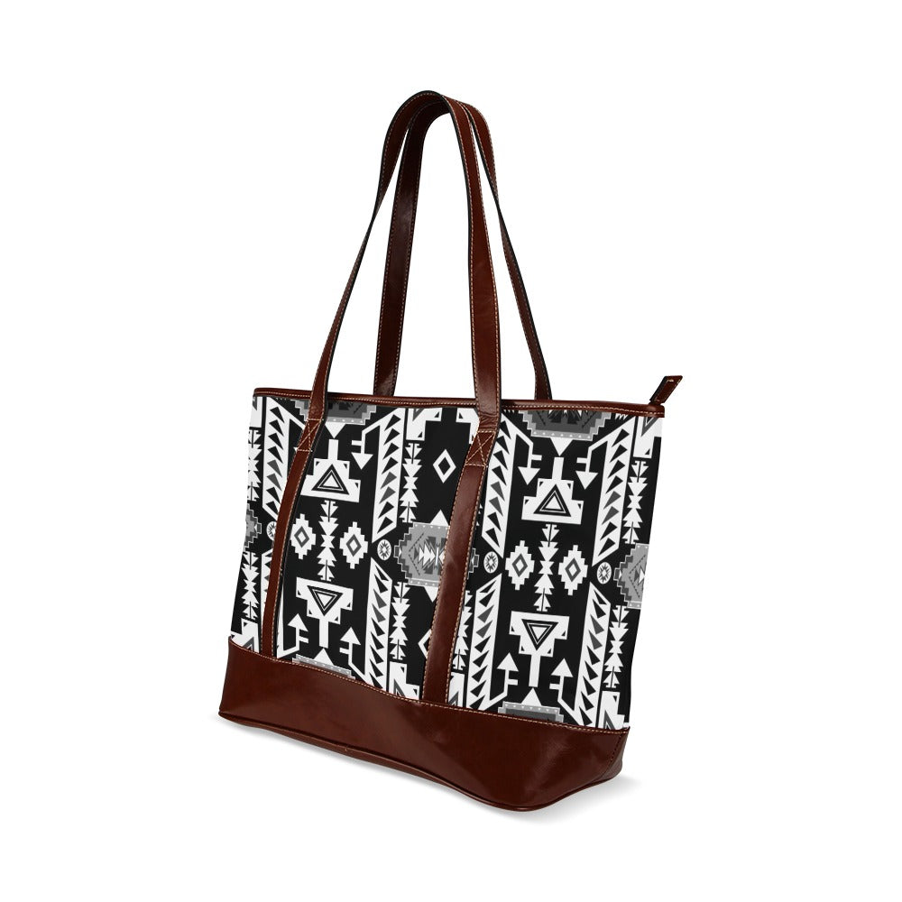 Chiefs Mountain Black and White Tote Handbag