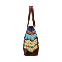 Load image into Gallery viewer, Horses and Buffalo Ledger Blue Tote Handbag
