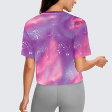 Load image into Gallery viewer, Animal Ancestors 7 Aurora Gases Pink and Purple Crop Top
