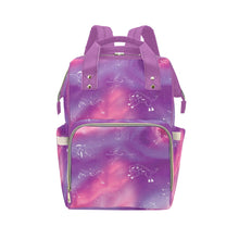 Load image into Gallery viewer, Animal Ancestors 7 Aurora Gases Pink and Purple Multi-Function Diaper Backpack/Diaper Bag
