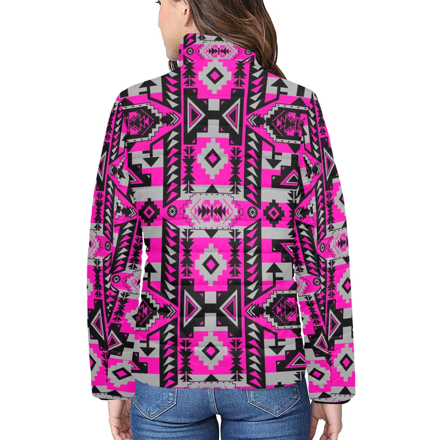 Chiefs Mountain Stunning Sunset Women's Stand Collar Padded Jacket