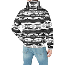 Load image into Gallery viewer, Okotoks Black and White Men&#39;s Padded Hooded Jacket
