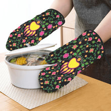 Load image into Gallery viewer, Floral Bearpaw Pink and Yellow Oven Mitt &amp; Pot Holder
