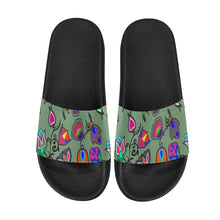 Load image into Gallery viewer, Indigenous Paisley Dark Sea Women&#39;s Slide Sandals
