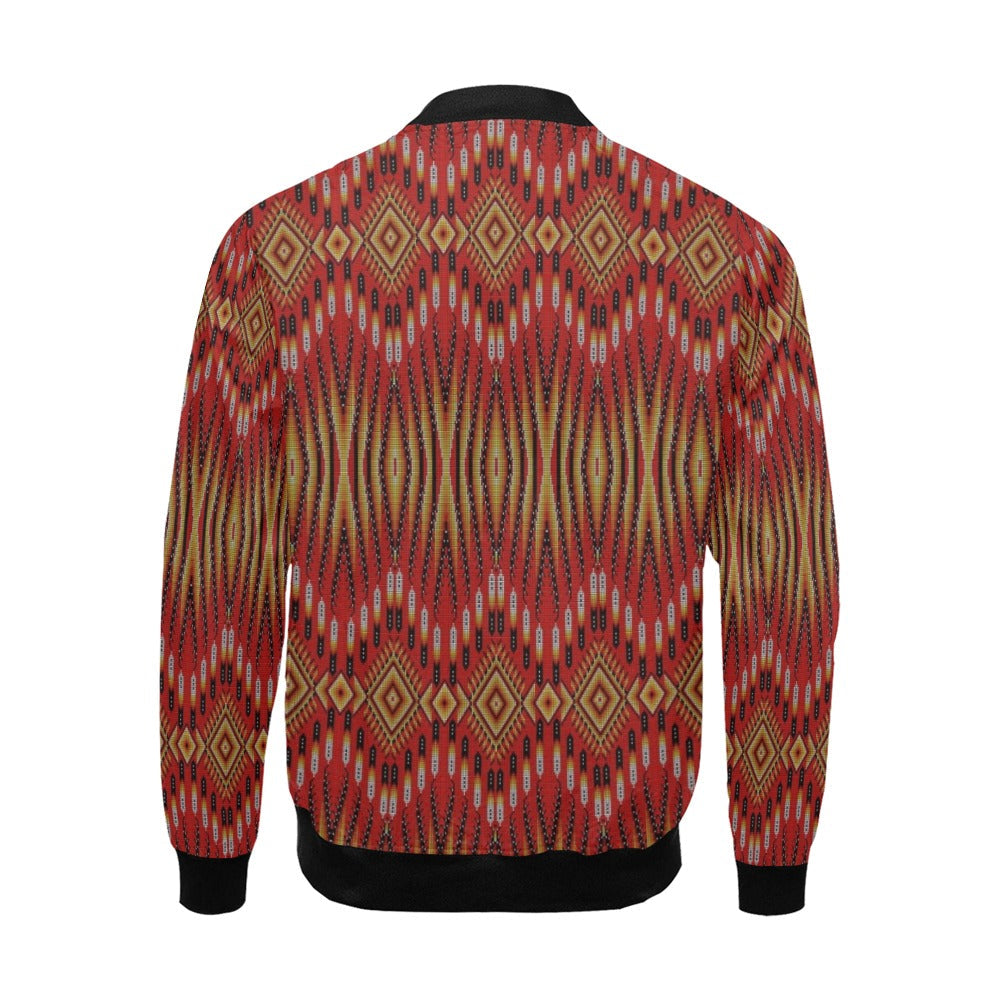 Fire Feather Red Bomber Jacket for Men