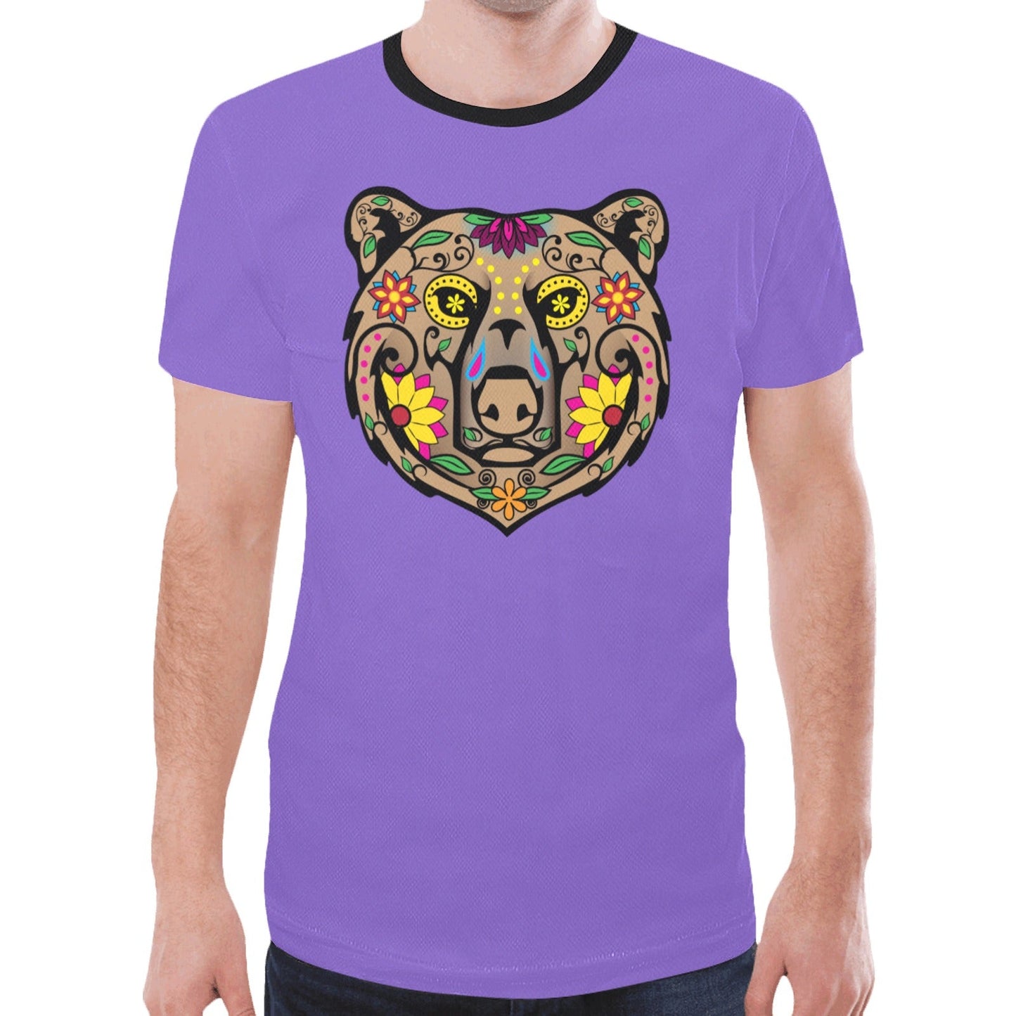 Bear Spirit Guide Purple T-shirt for Men