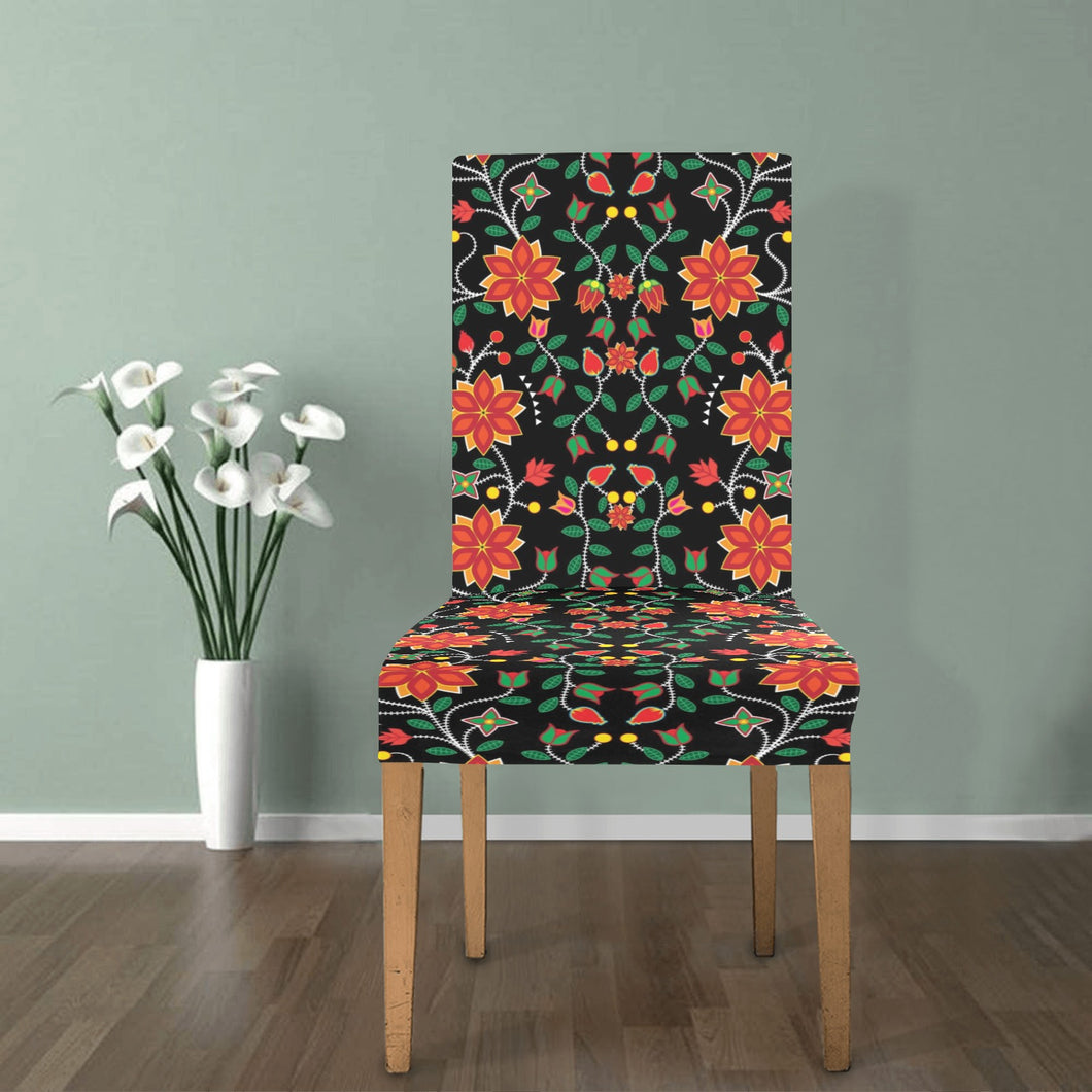 Floral Beadwork Six Bands Chair Cover (Pack of 4)