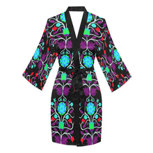 Load image into Gallery viewer, Floral Beadwork Four Clans Winter Long Sleeve Kimono Robe

