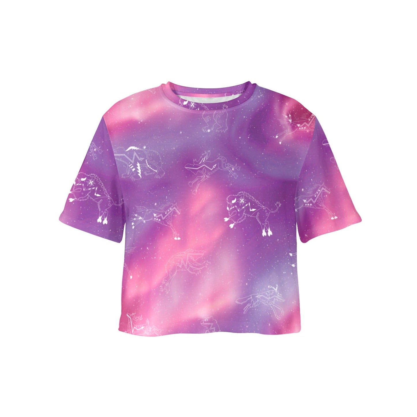 Animal Ancestors 7 Aurora Gases Pink and Purple Crop Top