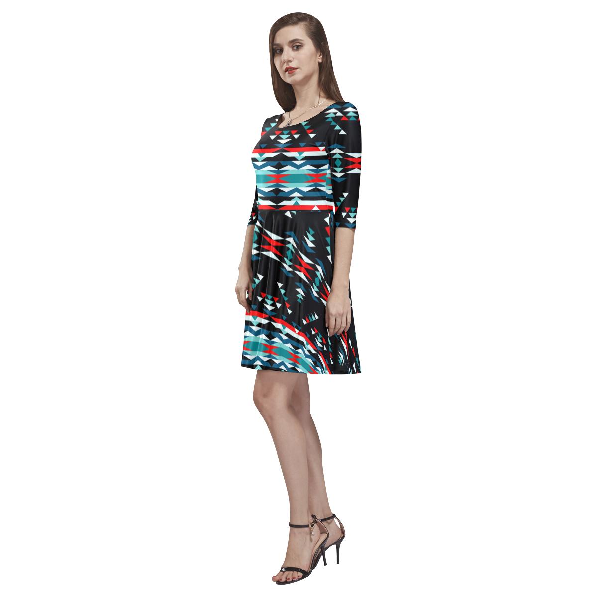 Visions of Peaceful Nights Tethys Half-Sleeve Skater Dress