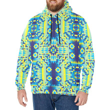 Load image into Gallery viewer, Kaleidoscope Jaune Bleu Men&#39;s Long Sleeve Fleece Hoodie
