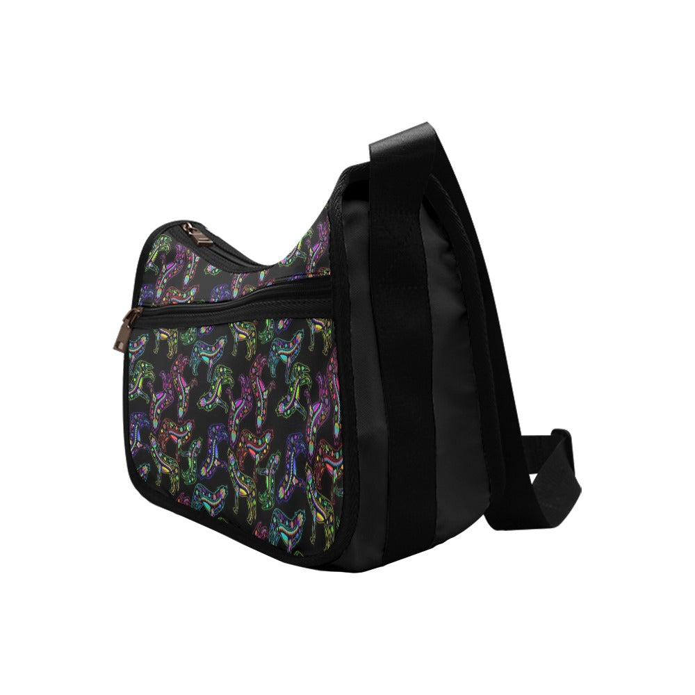 Floral Wolves Crossbody Bags