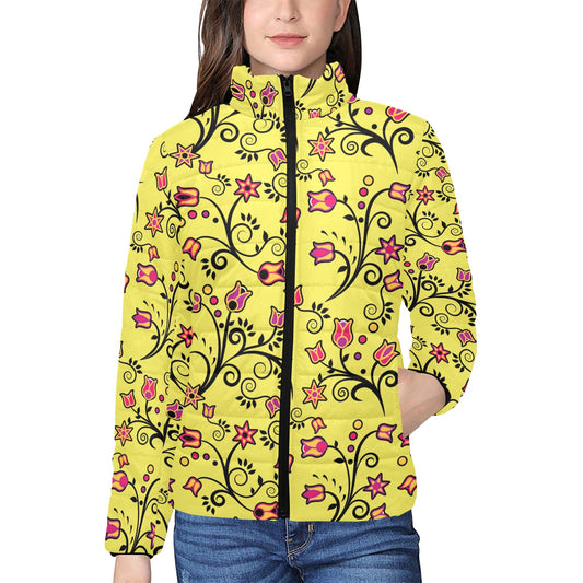 Key Lime Star Women's Stand Collar Padded Jacket