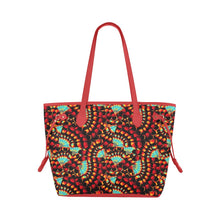 Load image into Gallery viewer, Hawk Feathers Fire and Turquoise Clover Canvas Tote Bag
